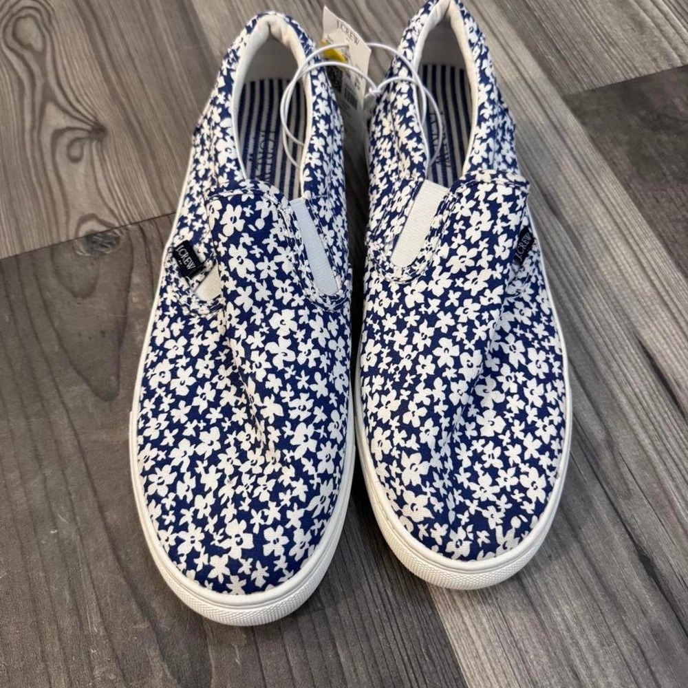 Brand New J.Crew floral slip on sneakers 8.5